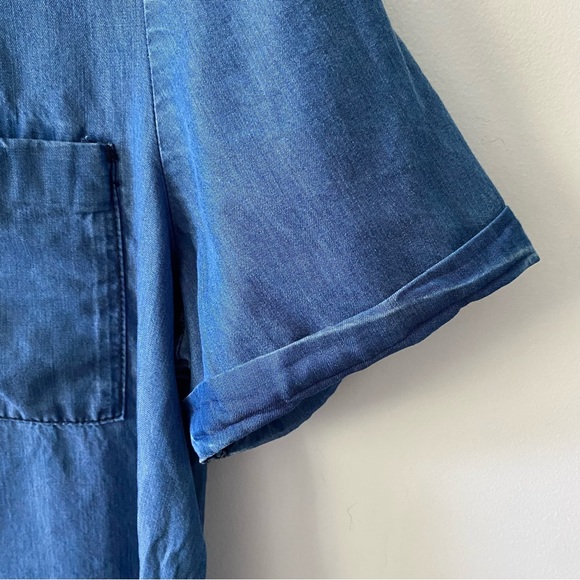 Reitmans denim blue lyocell short sleeve shirt size large womens - Picture 6 of 14